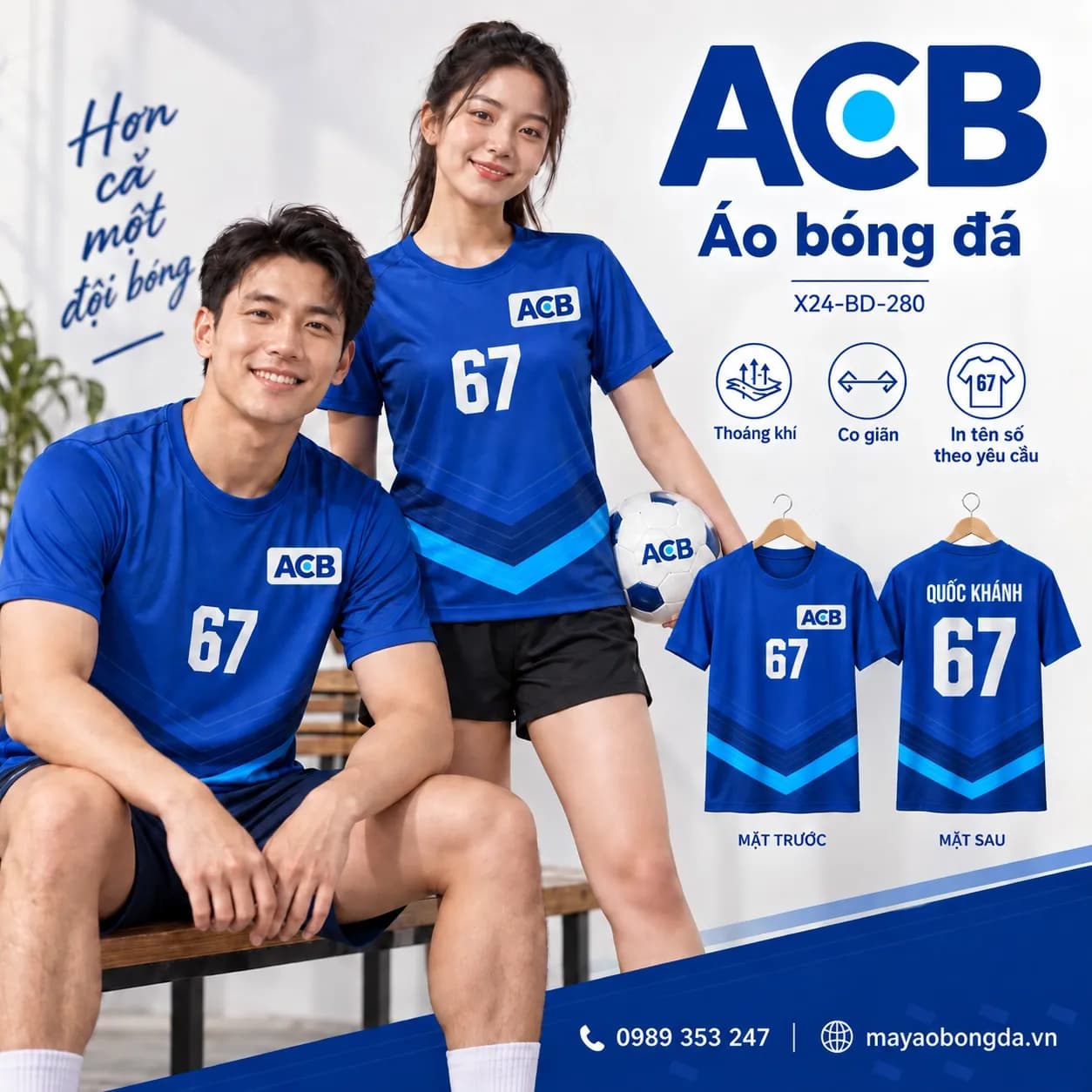 Áo bóng đá X24Sport ACB họa tiết 01