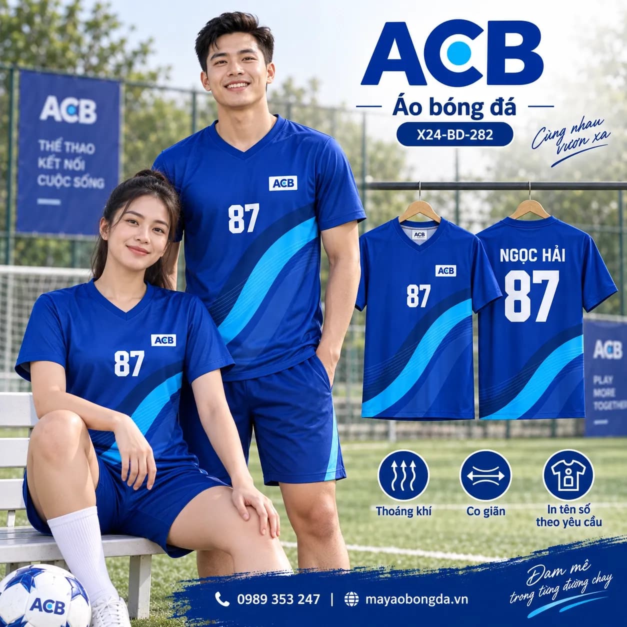 Áo bóng đá X24Sport ACB họa tiết 03