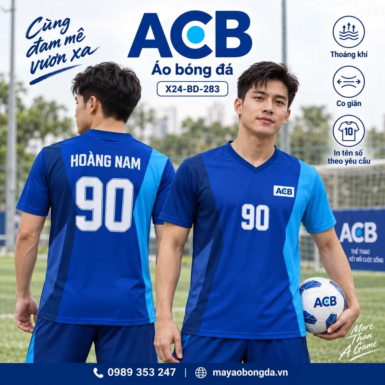 Áo bóng đá X24Sport ACB họa tiết 04