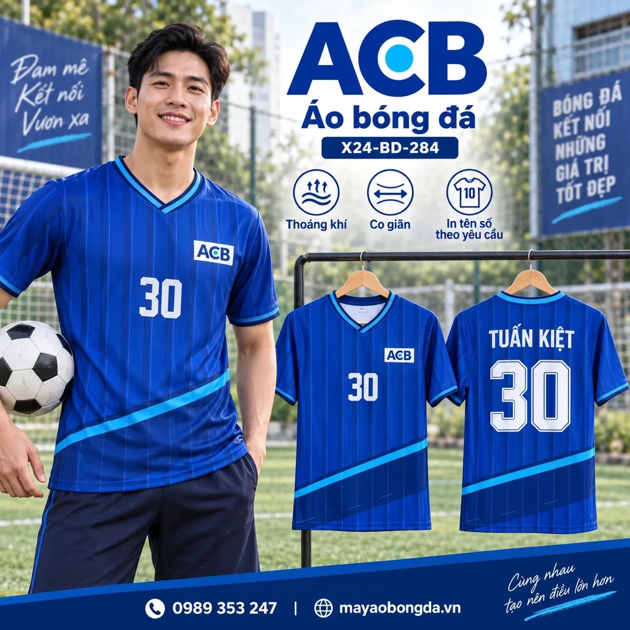 Áo bóng đá X24Sport ACB họa tiết 05