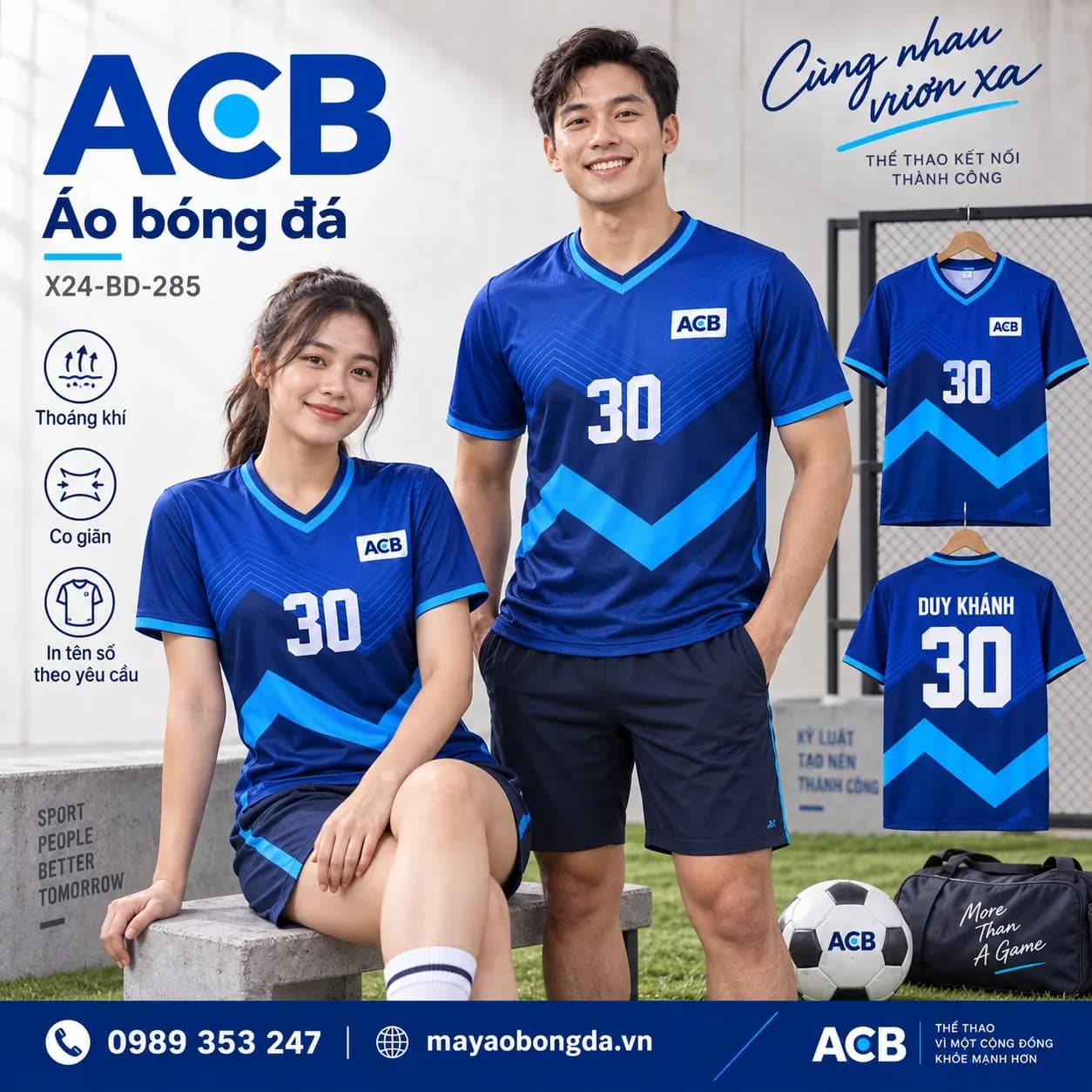 Áo bóng đá X24Sport ACB họa tiết 06