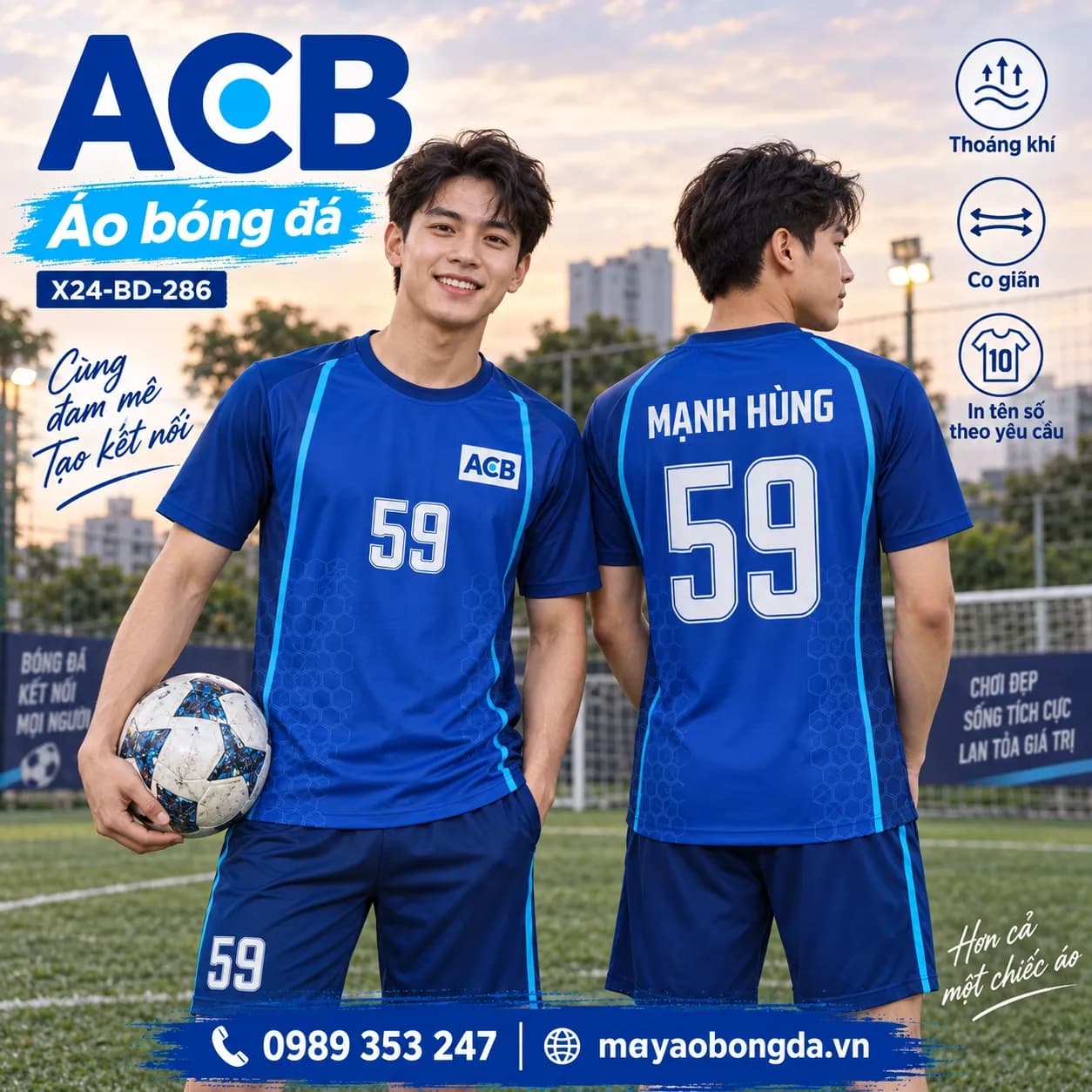 Áo bóng đá X24Sport ACB họa tiết 07