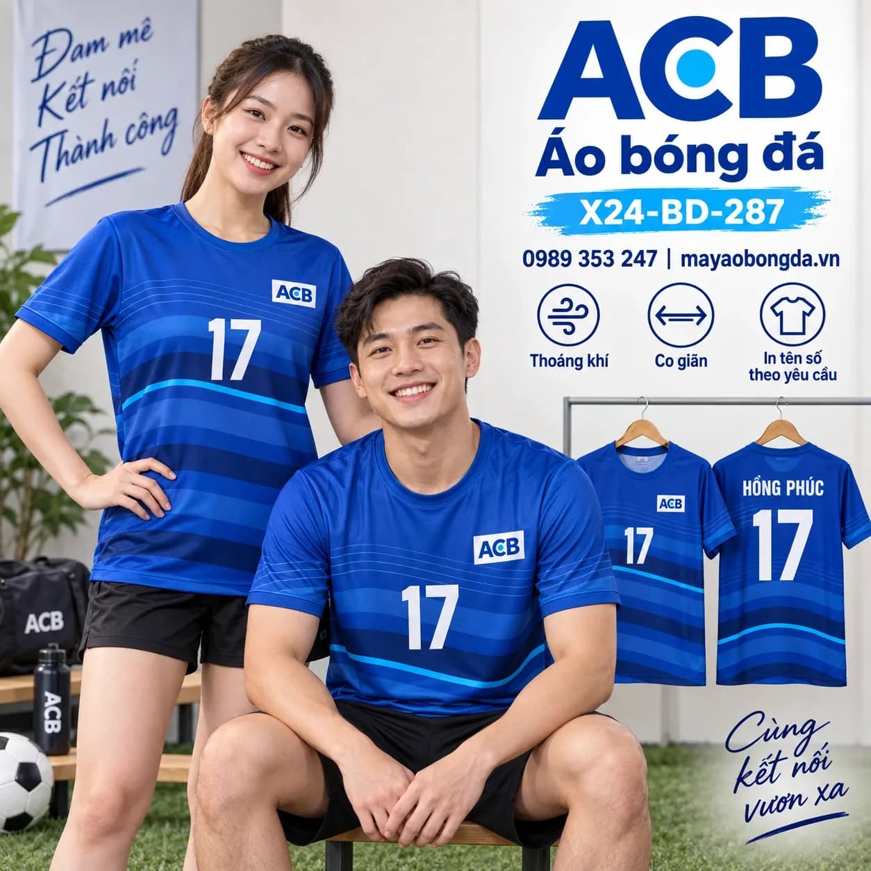 Áo bóng đá X24Sport ACB họa tiết 08