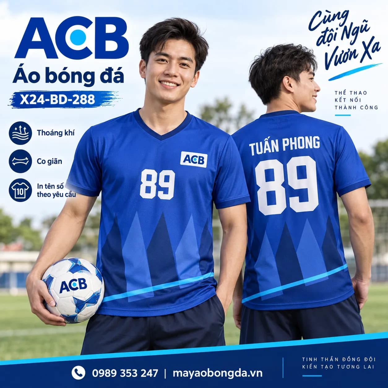Áo bóng đá X24Sport ACB họa tiết 09