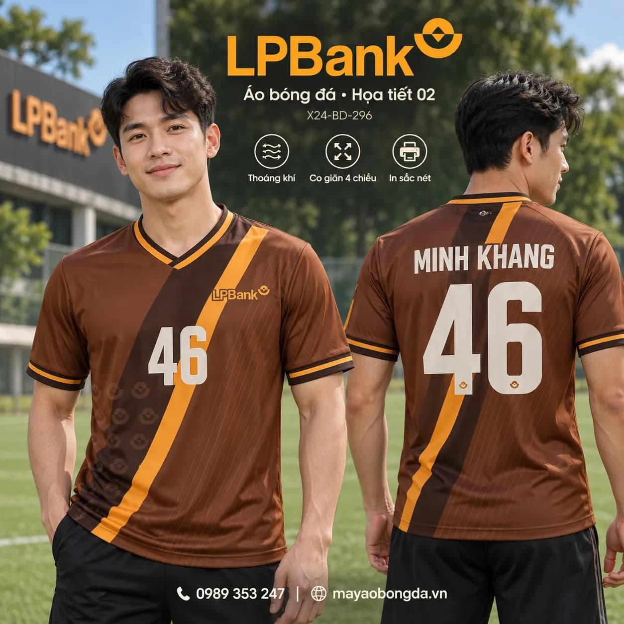 Áo bóng đá X24Sport LPBank họa tiết 02