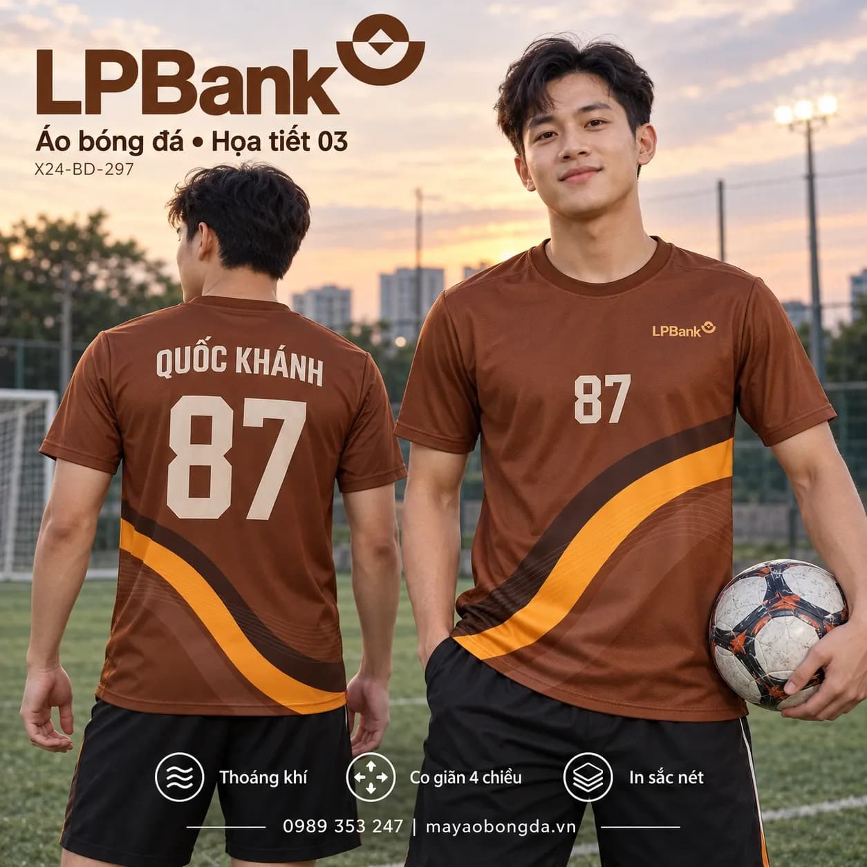 Áo bóng đá X24Sport LPBank họa tiết 03
