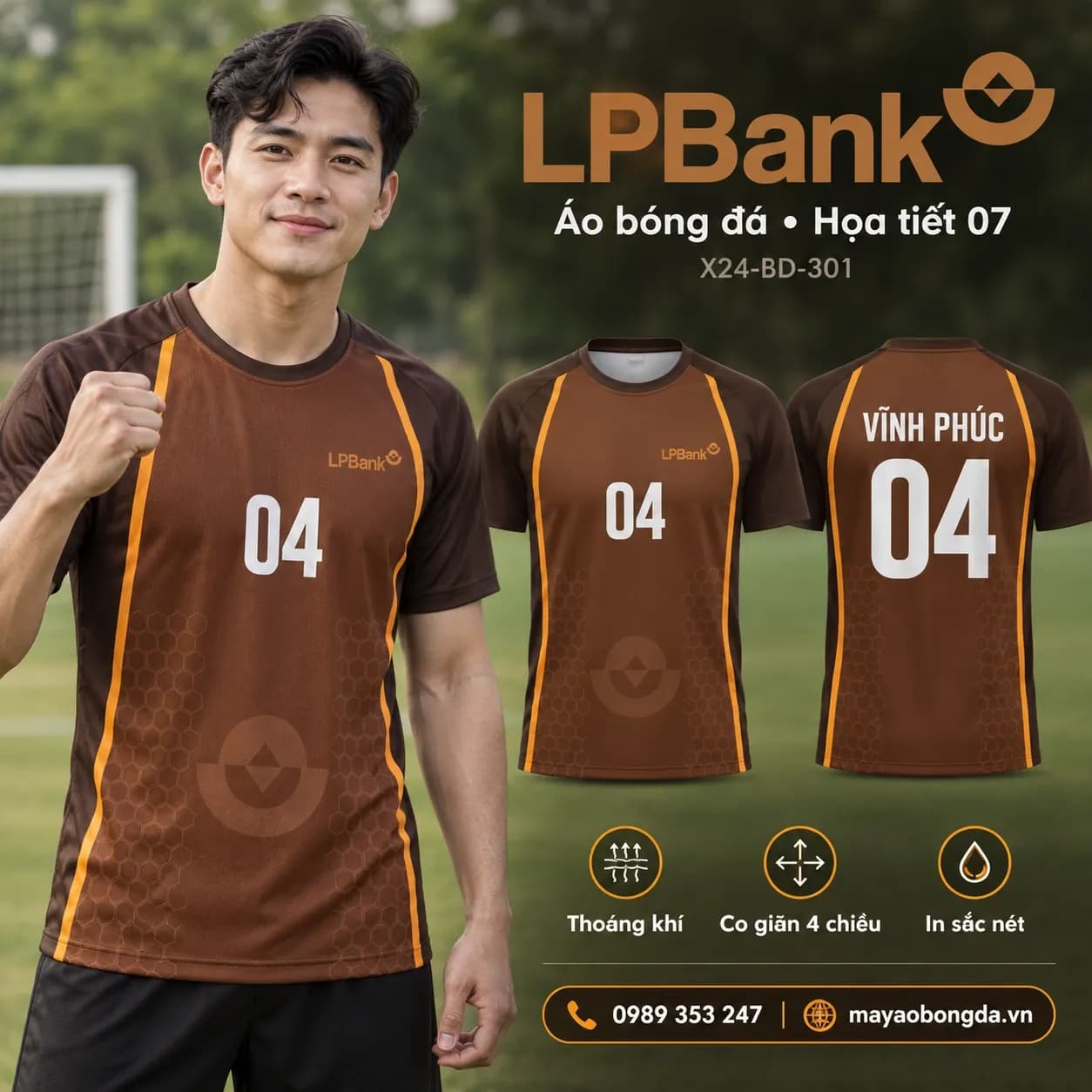 Áo bóng đá X24Sport LPBank họa tiết 07