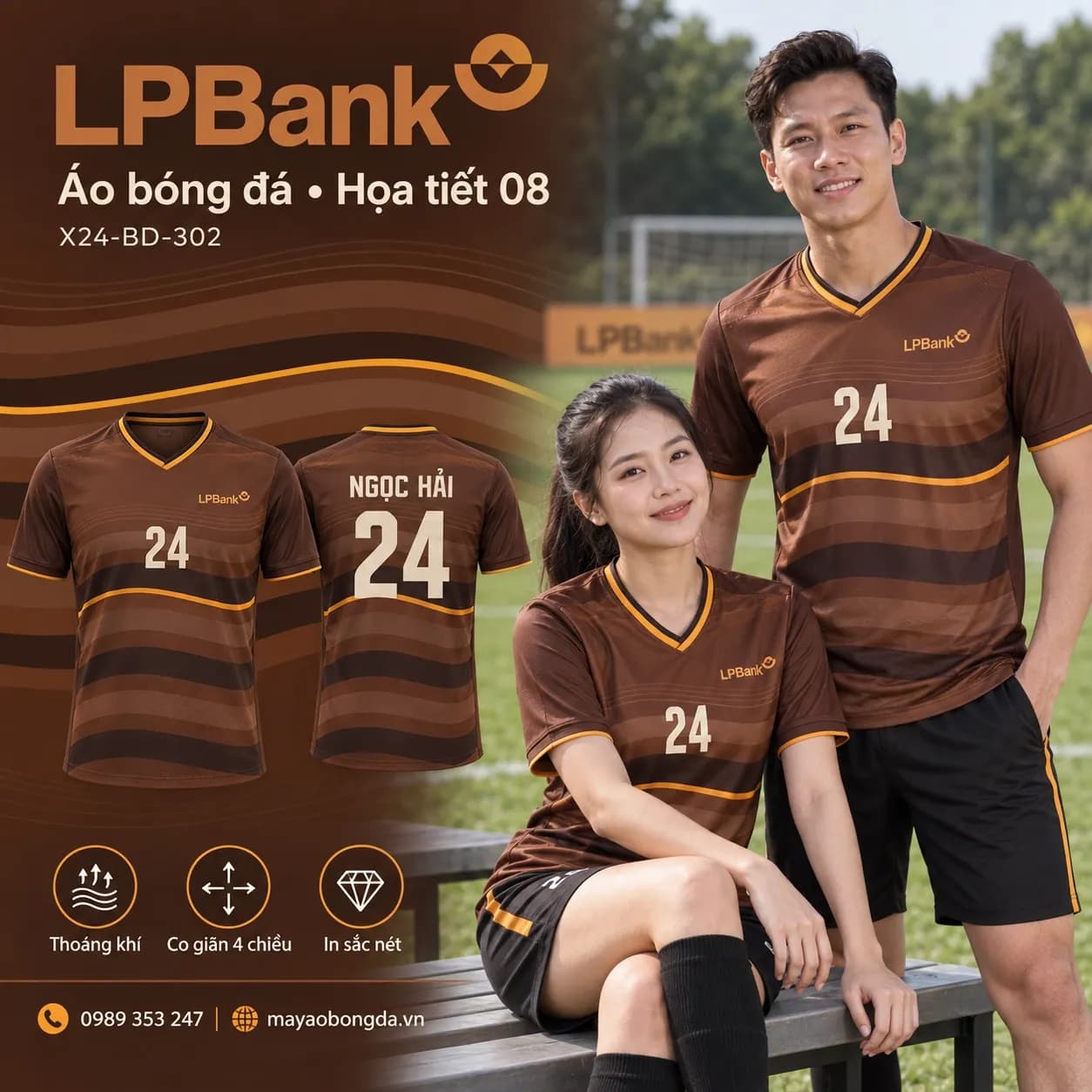 Áo bóng đá X24Sport LPBank họa tiết 08