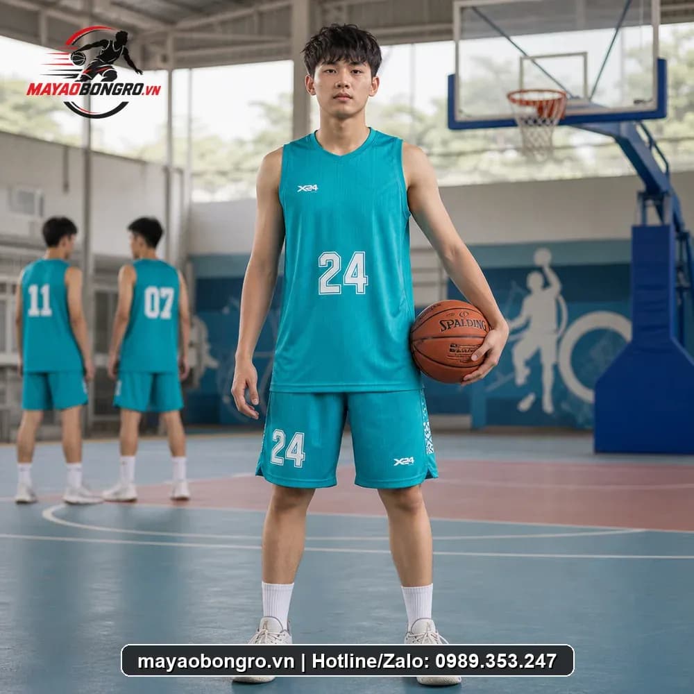 Bộ Quần Áo Bóng Rổ Sports Xanh Ngọc – Mã X24-SRC-BR-1621