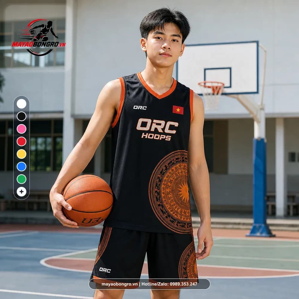 Bộ Quần Áo Bóng Rổ Team ORC Đen Cam X24-BR-007 – Mã X24-SRC-BR-1506