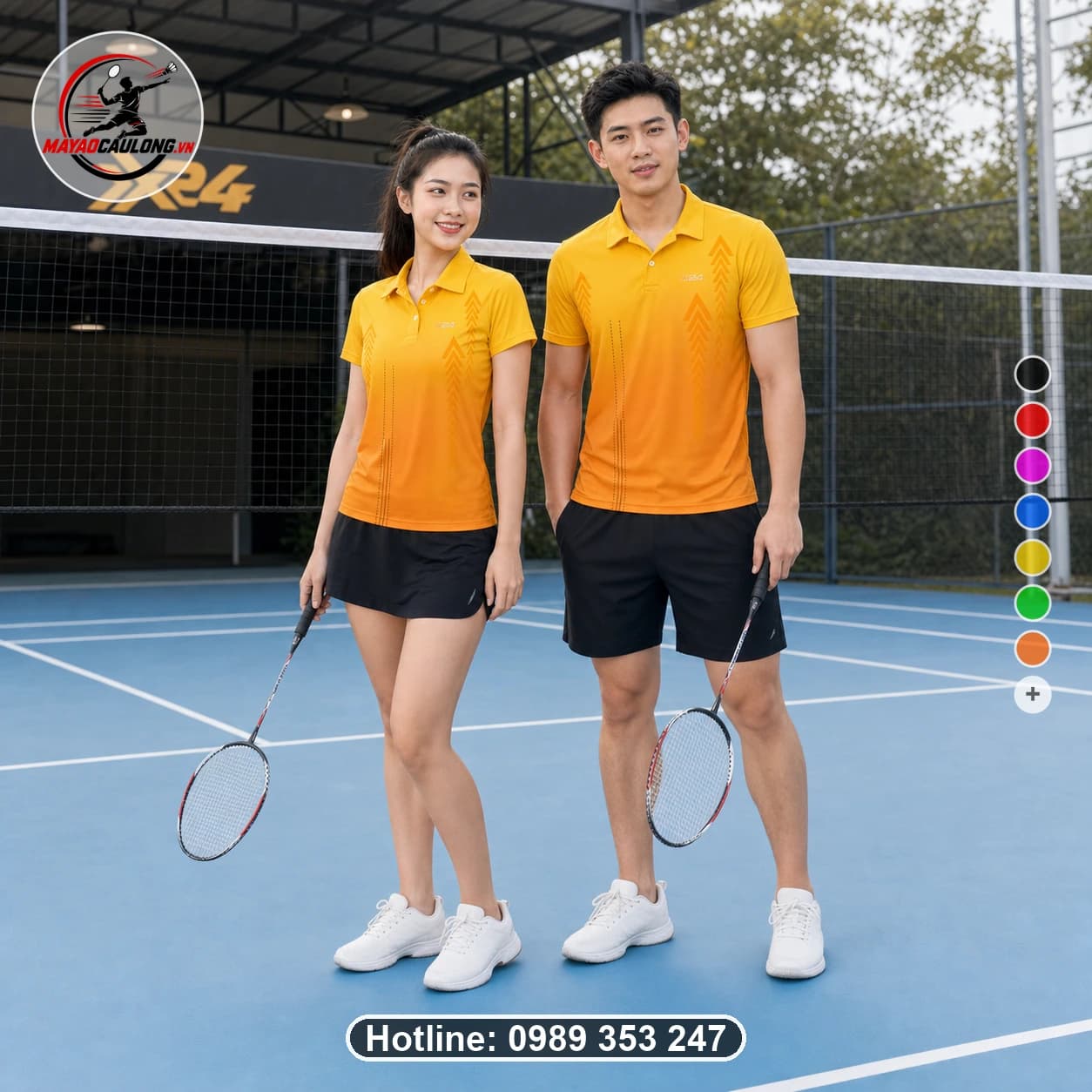 Áo Cầu Lông Đặt May X24-CL-003 Gradient Vàng Cam