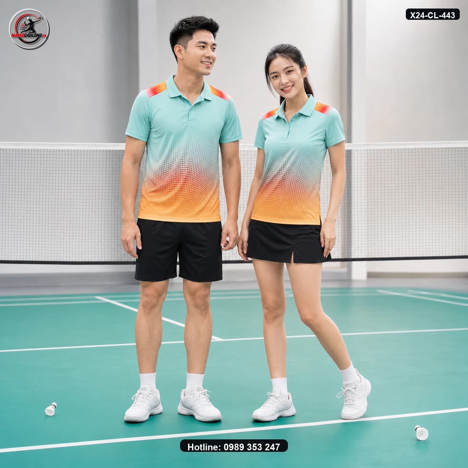 Áo cầu lông X24-CL-443 ảnh có cổ sạch không lớp phủ