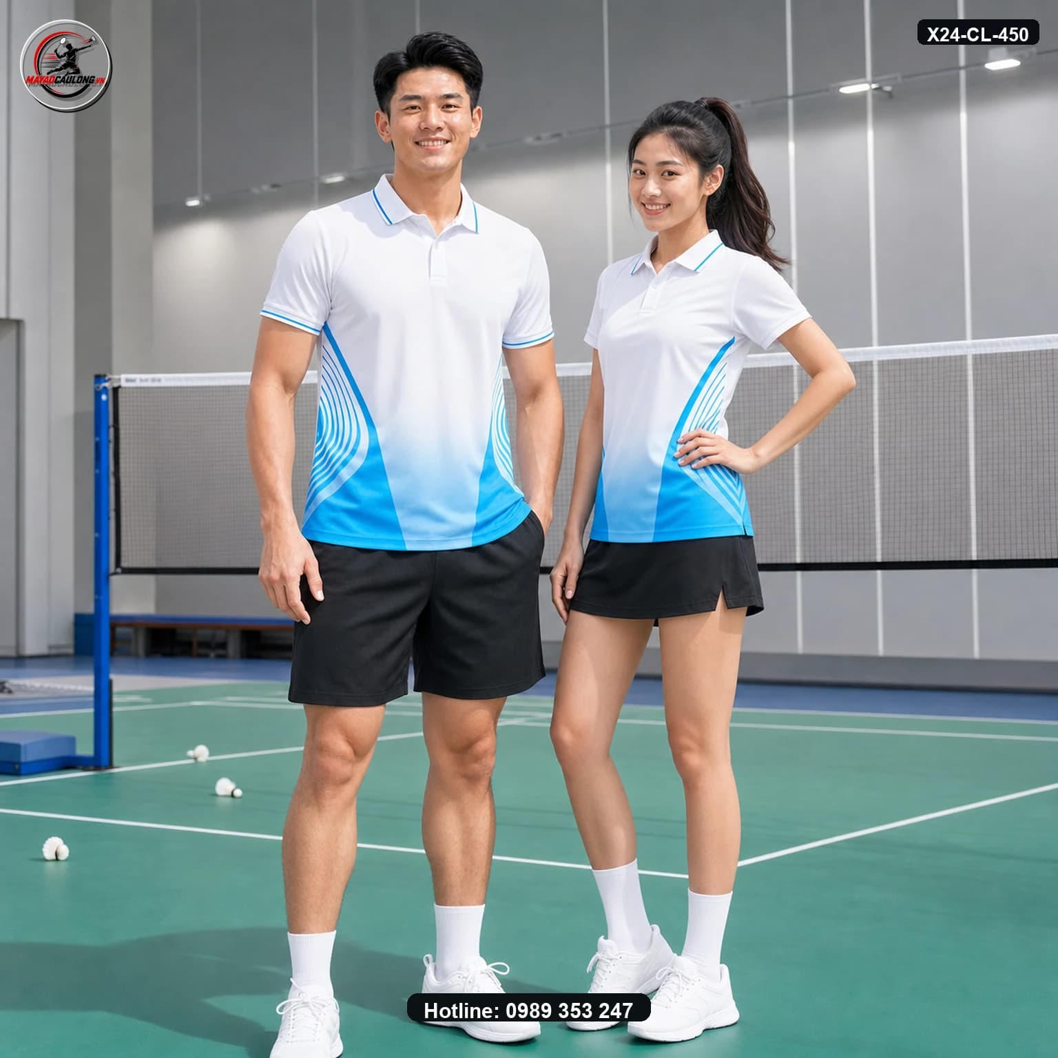 Áo cầu lông X24-CL-450 ảnh có cổ sạch không lớp phủ
