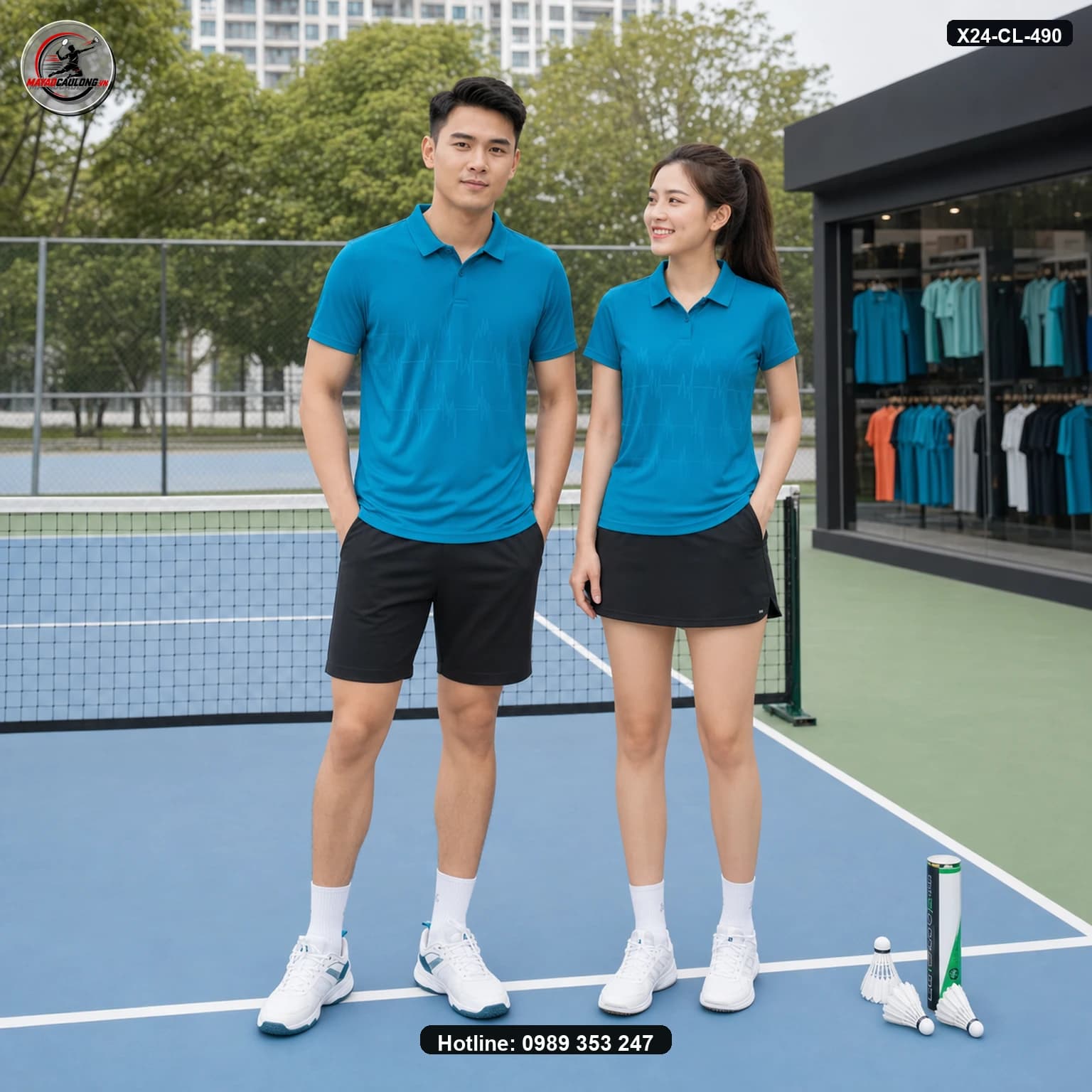Áo cầu lông X24-CL-490 ảnh có cổ sạch không lớp phủ