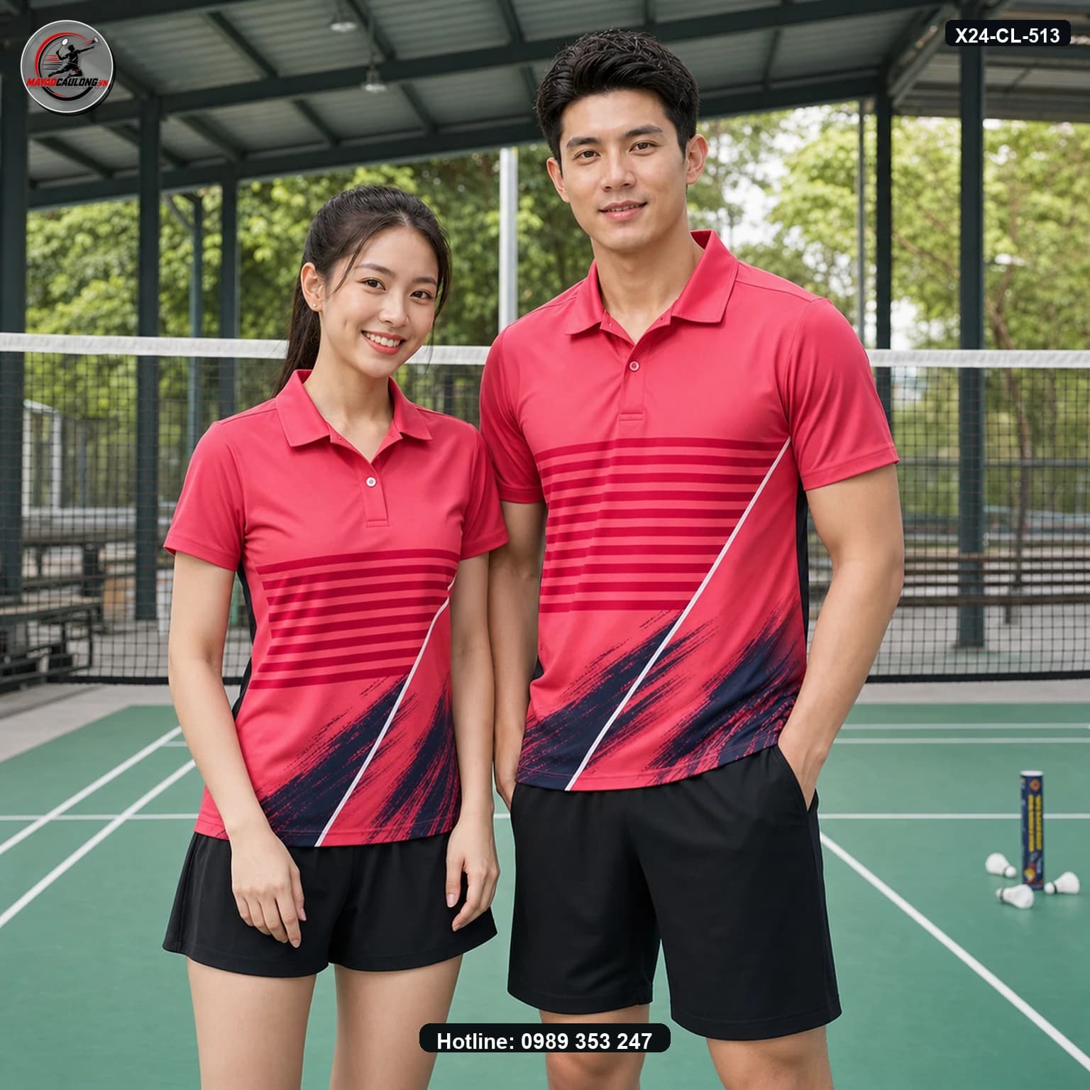 Áo cầu lông X24-CL-513 ảnh có cổ sạch không lớp phủ
