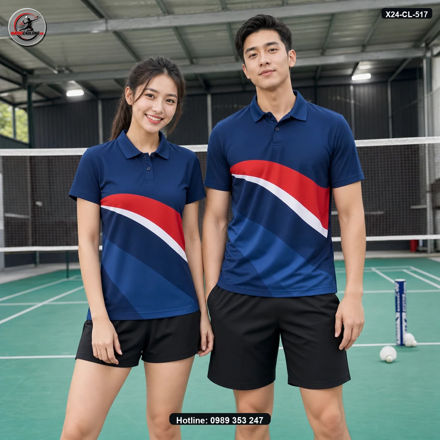 Áo cầu lông X24-CL-517 ảnh có cổ sạch không lớp phủ