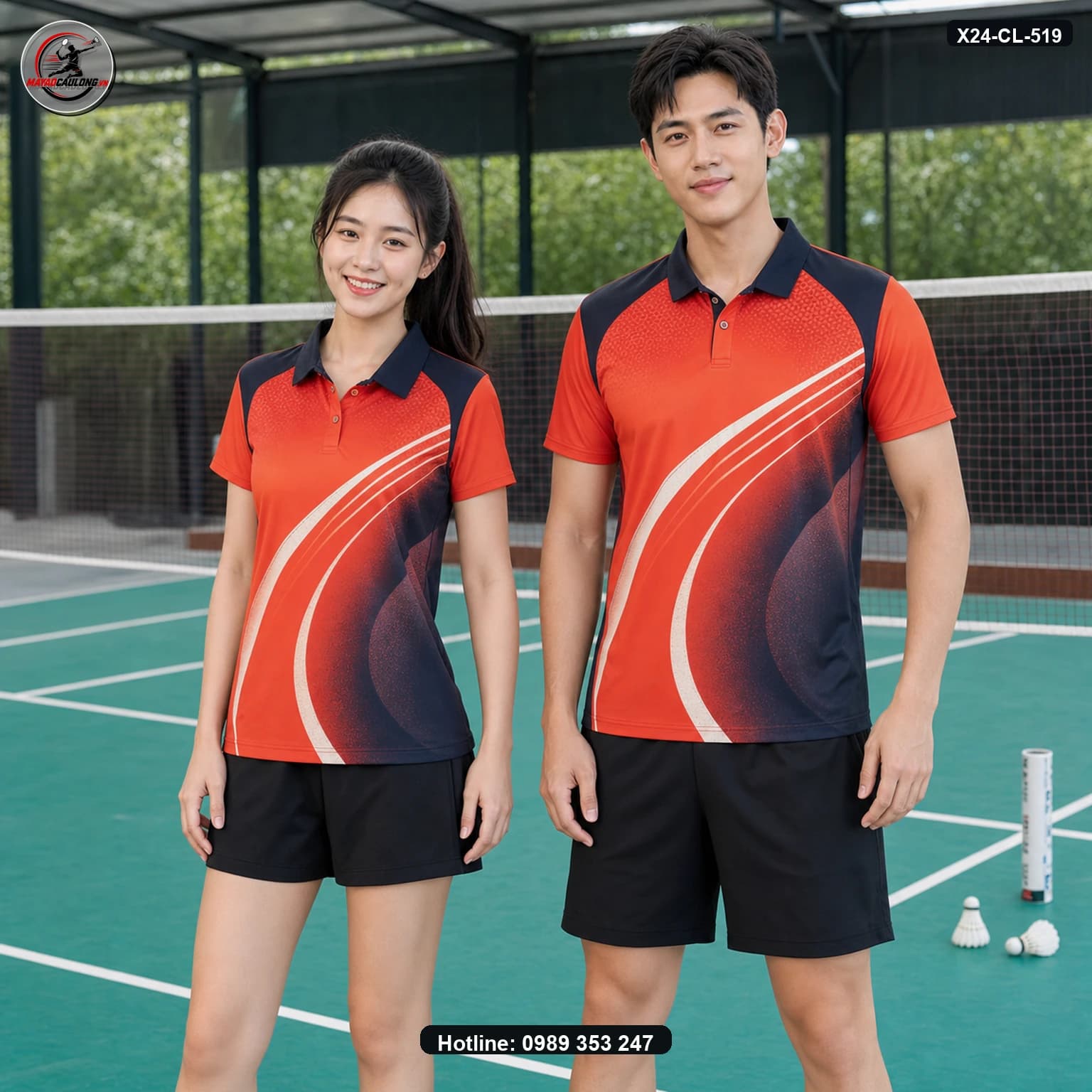 Áo cầu lông X24-CL-519 ảnh có cổ sạch không lớp phủ