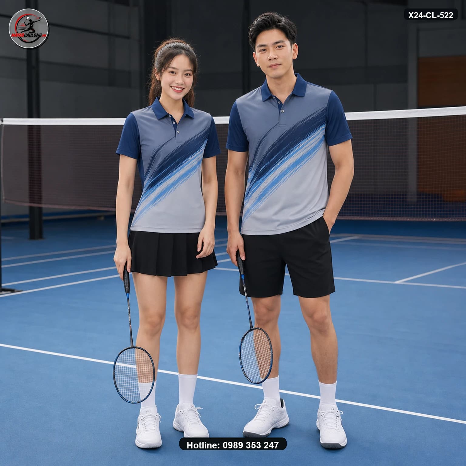 Áo cầu lông X24-CL-522 ảnh có cổ sạch không lớp phủ