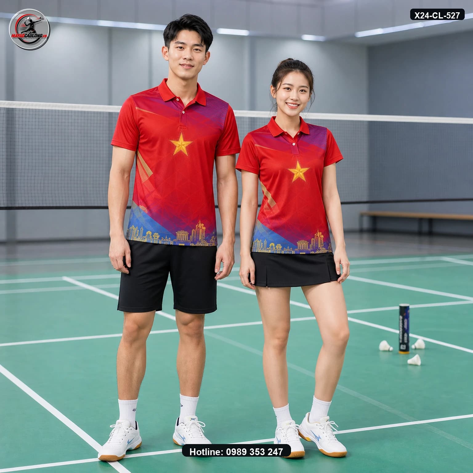 Áo cầu lông X24-CL-527 ảnh có cổ sạch không lớp phủ