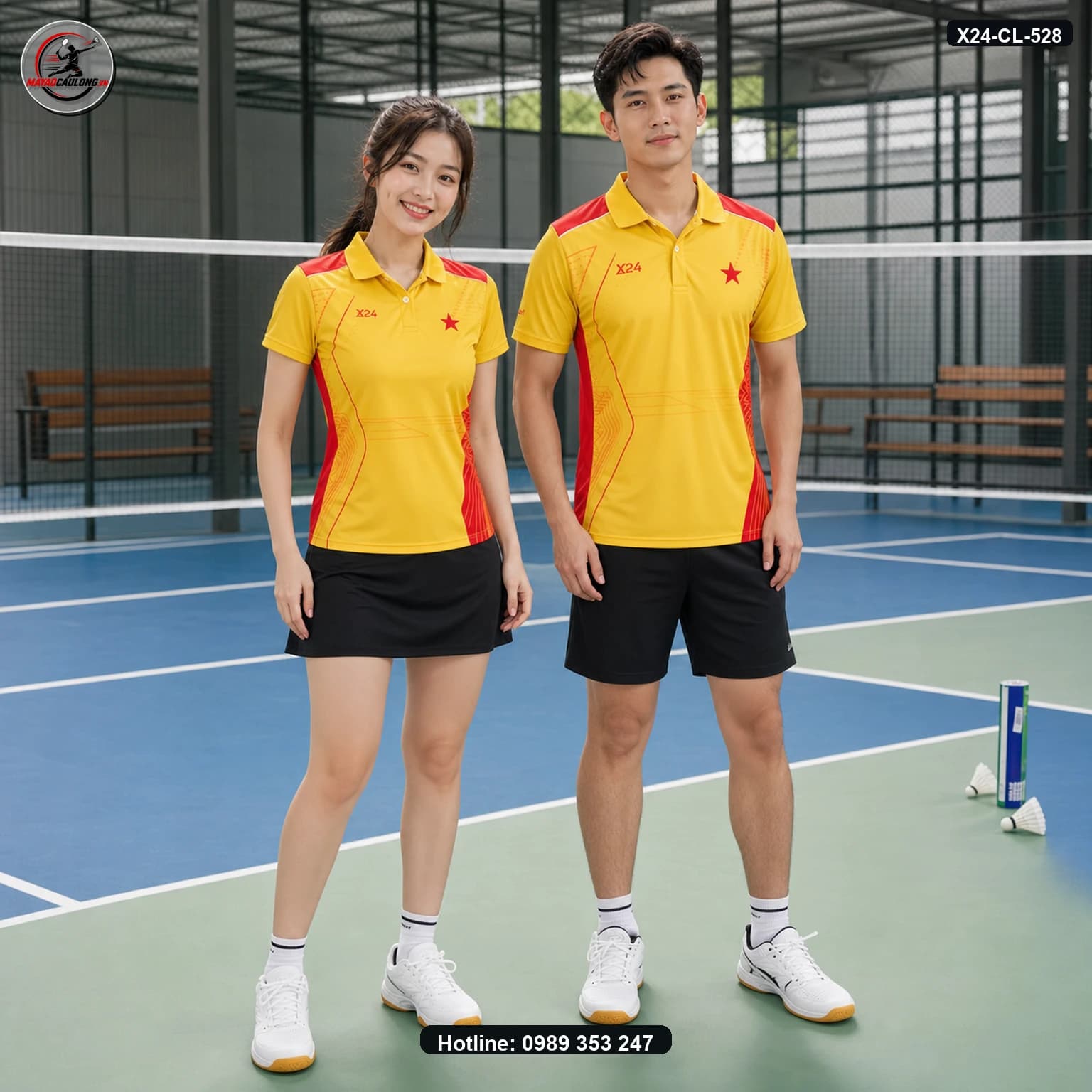 Áo cầu lông X24-CL-528 ảnh có cổ sạch không lớp phủ