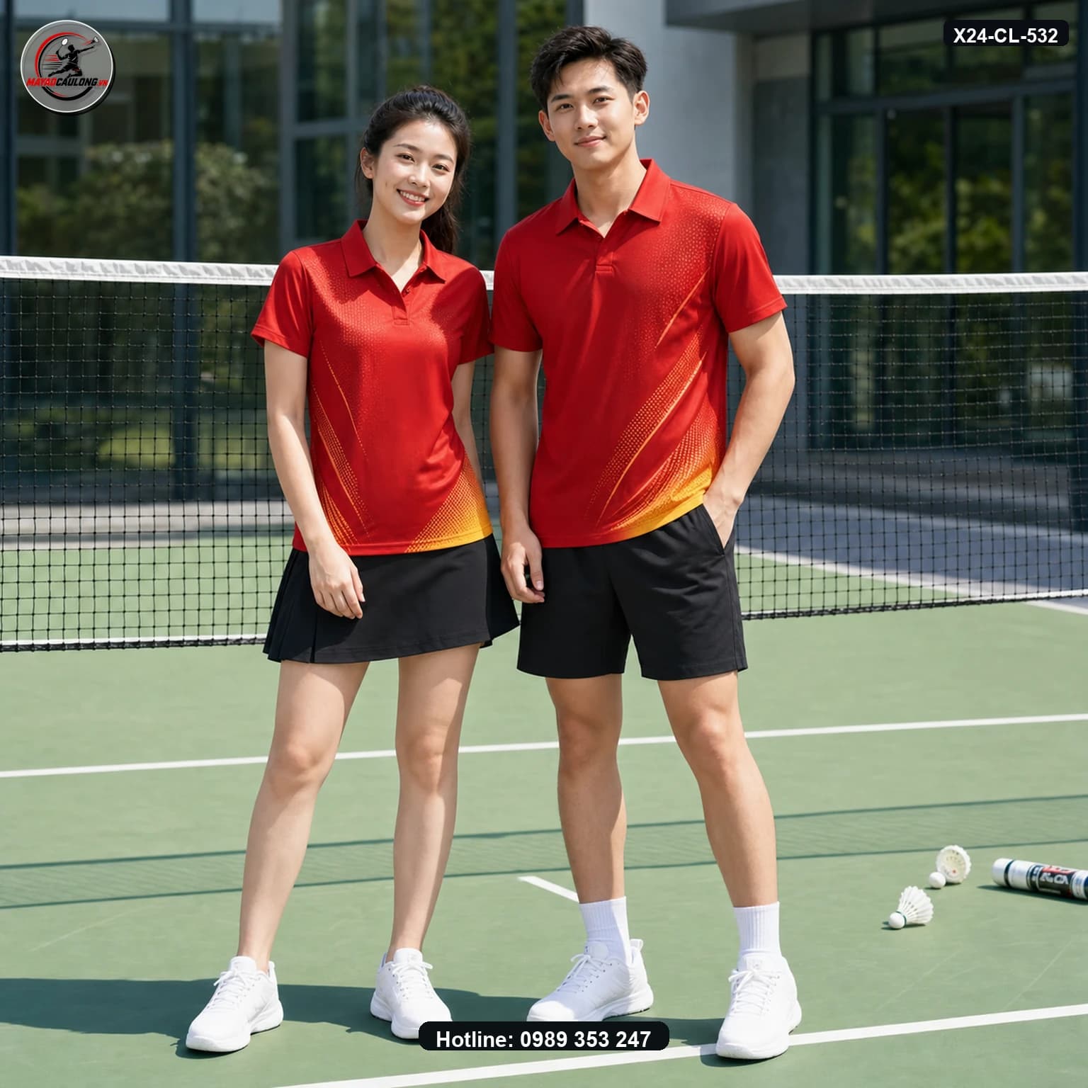 Áo cầu lông X24-CL-532 ảnh có cổ sạch không lớp phủ