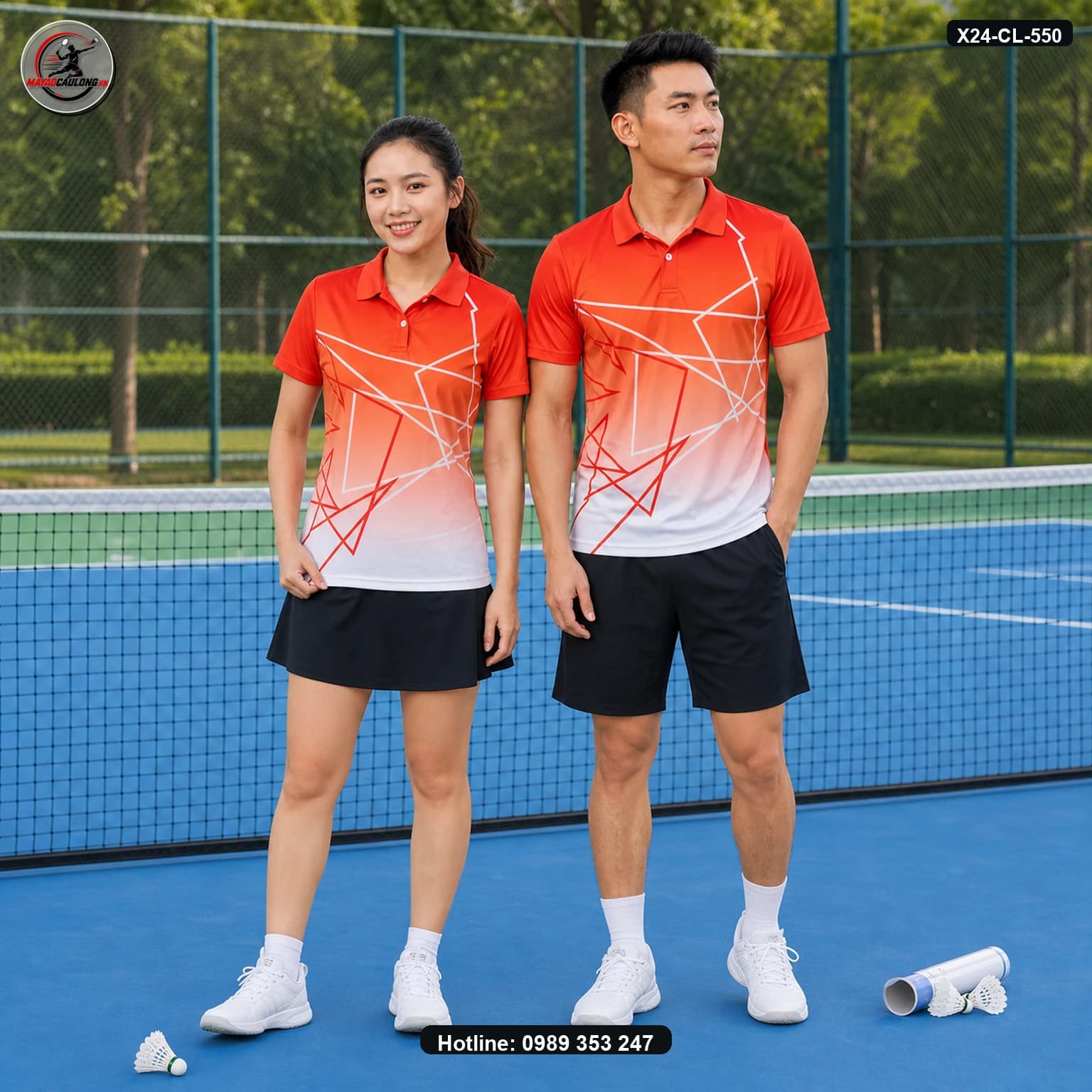 Áo cầu lông X24-CL-550 ảnh có cổ sạch không lớp phủ