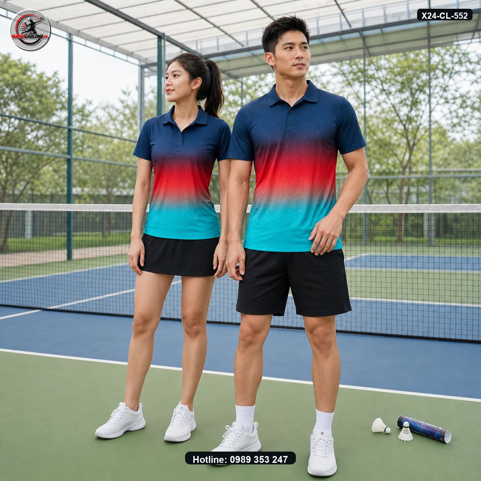 Áo cầu lông X24-CL-552 ảnh có cổ sạch không lớp phủ