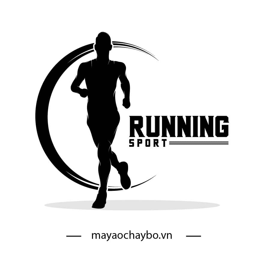 Logo Chạy Bộ RUNNING SPORT Đen Trắng – Thiết Kế Tối Giản Năng Động