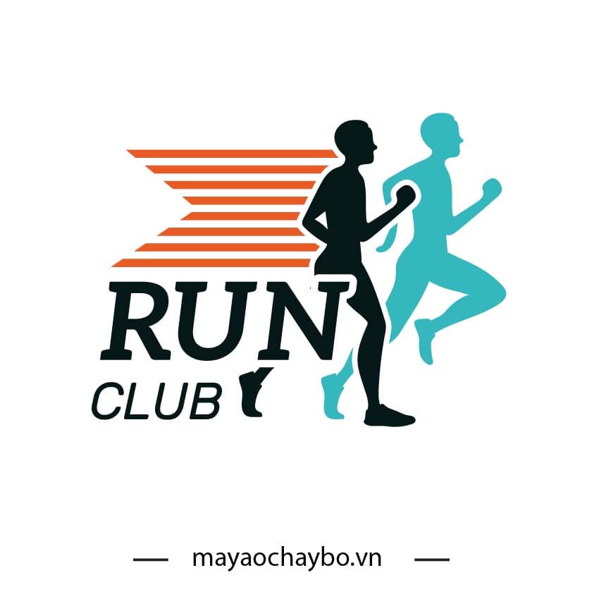 Logo chạy bộ RUN CLUB – Cam Đỏ Gạch Năng Động