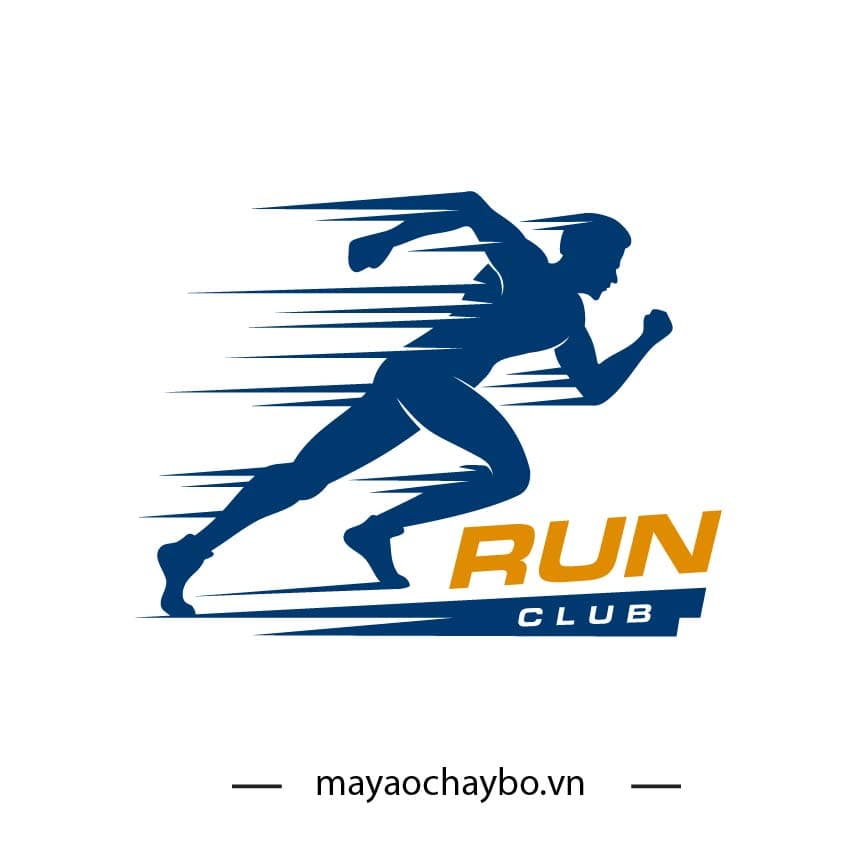 Logo RUN CLUB – Xanh Navy và Cam Năng Động