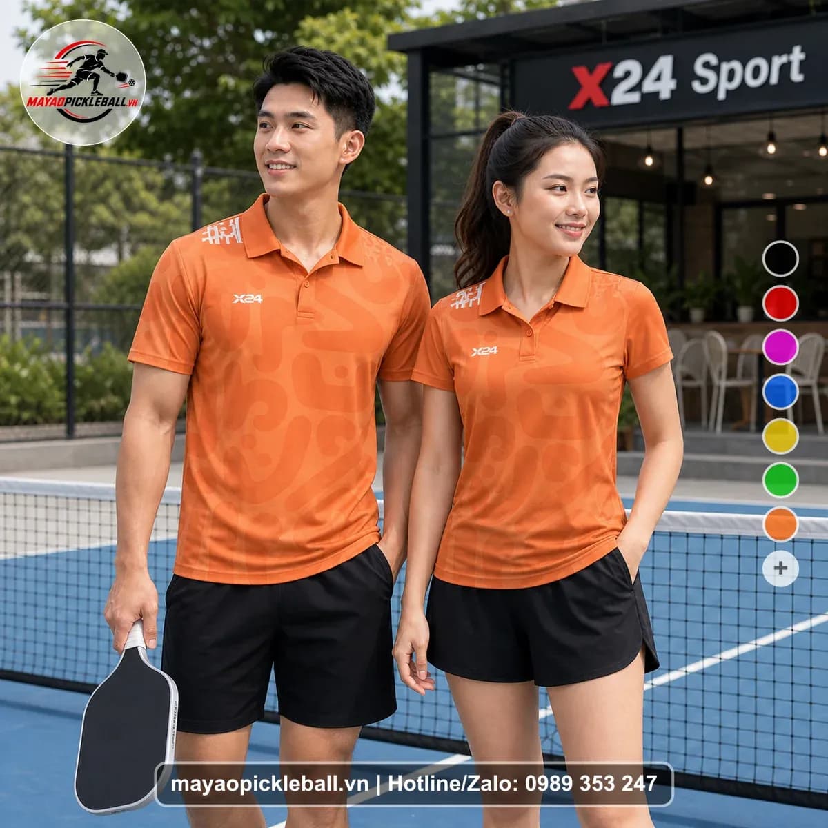Bộ Quần Áo Pickleball X24-PB-045 Cam Năng Động