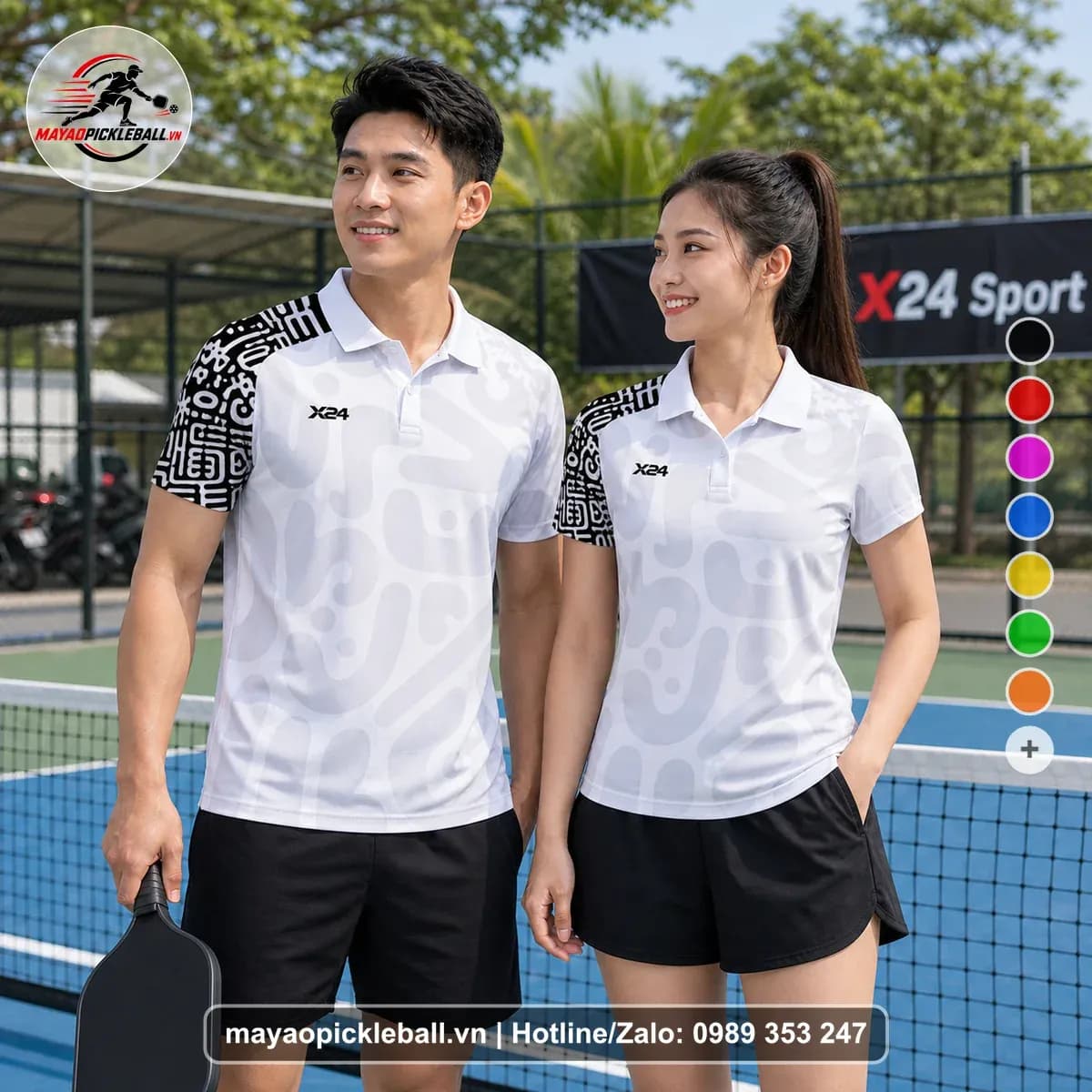 Bộ Quần Áo Pickleball X24-PB-046 Trắng Năng Động
