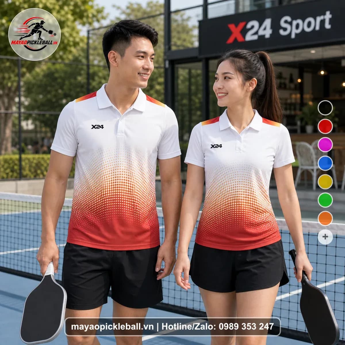Bộ Quần Áo Pickleball X24-PB-048 Trắng Năng Động
