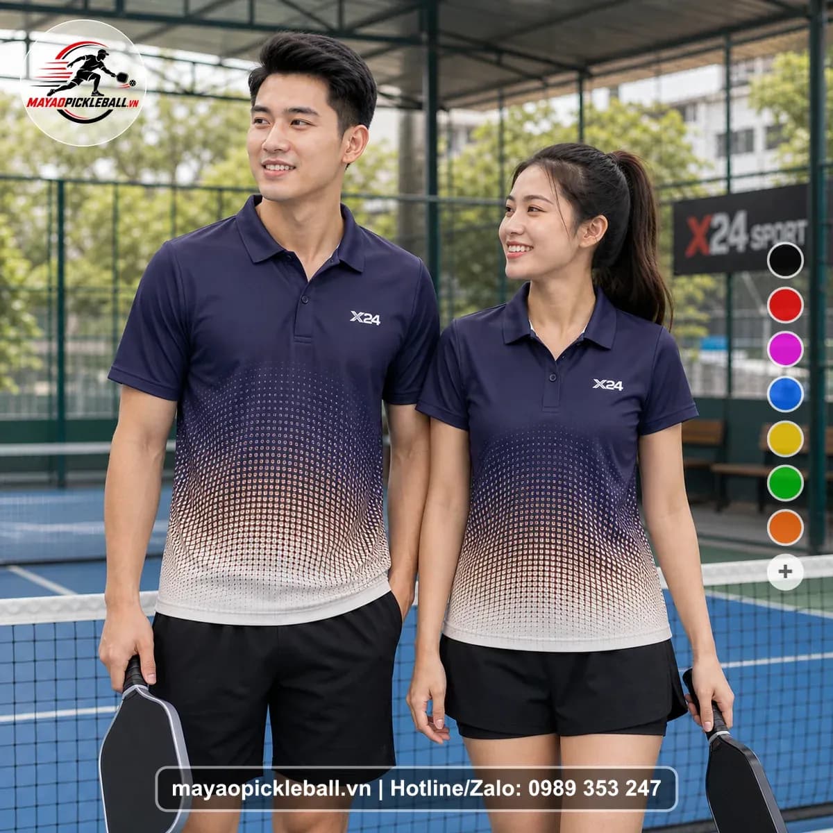 Bộ Quần Áo Pickleball X24-PB-047 Tím Năng Động
