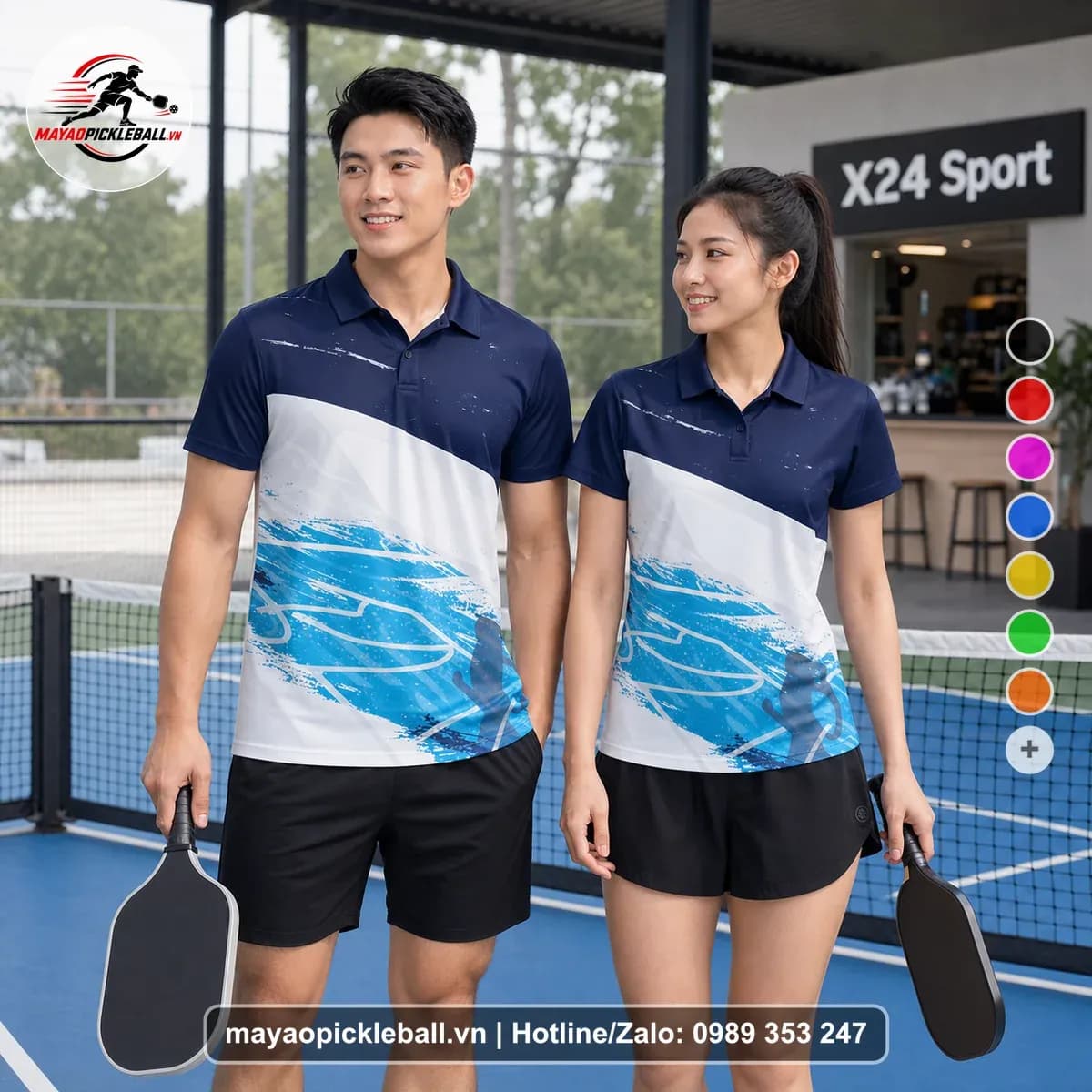 Bộ Quần Áo Pickleball X24-PB-057 Tím Năng Động