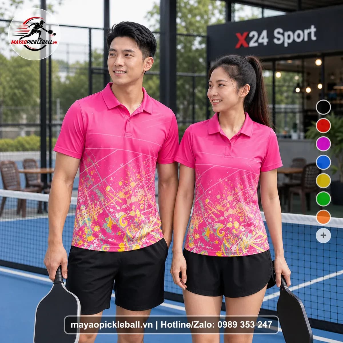 Bộ Quần Áo Pickleball X24-PB-060 Hồng Năng Động