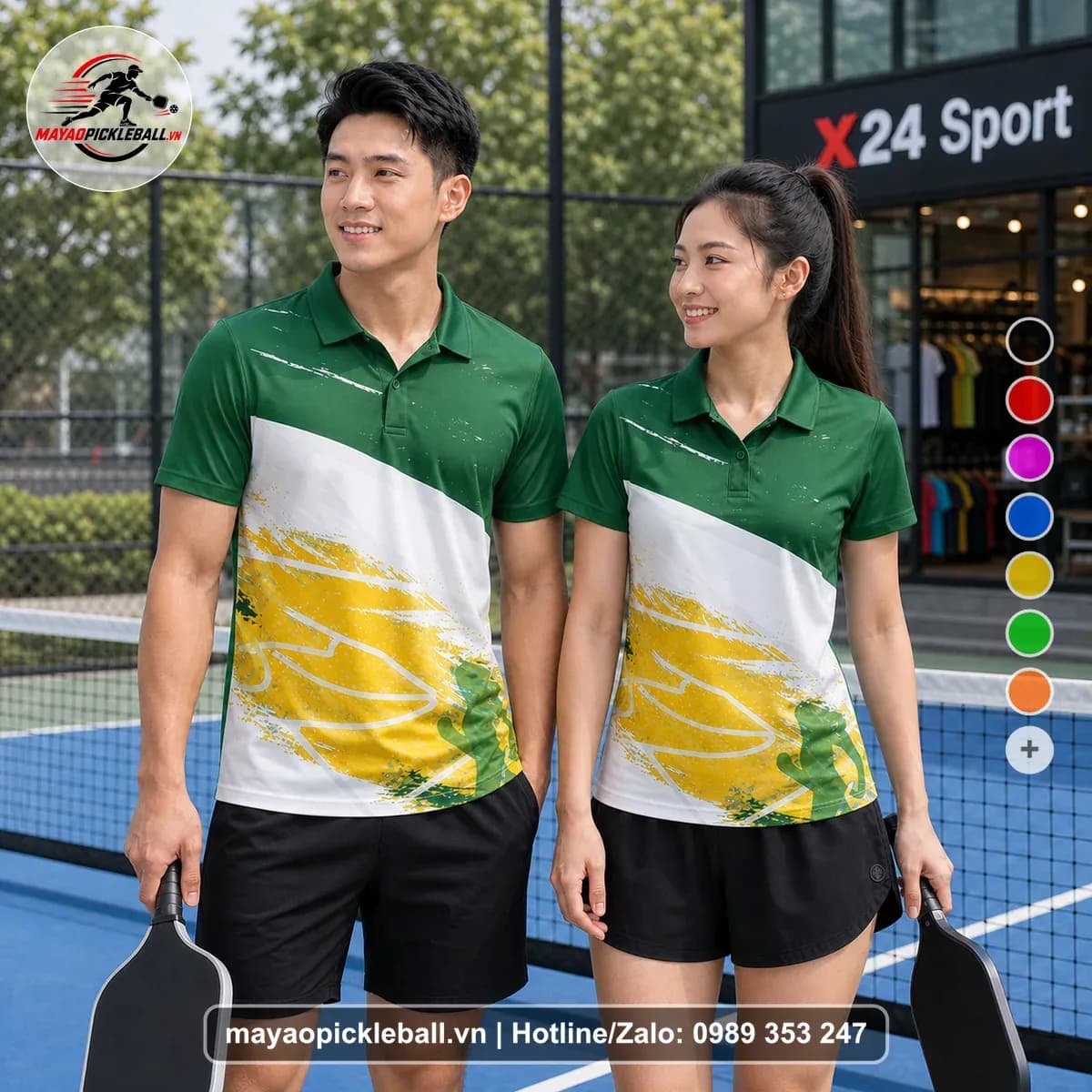 Bộ Quần Áo Pickleball X24-PB-063 Xanh Năng Động