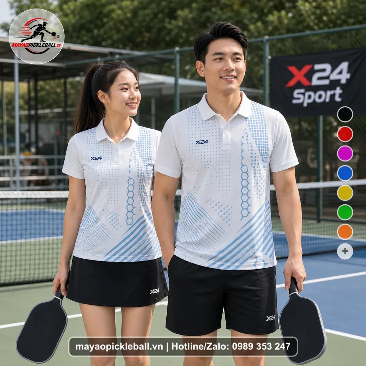Bộ Quần Áo Pickleball X24-PB-079 Trắng Năng Động