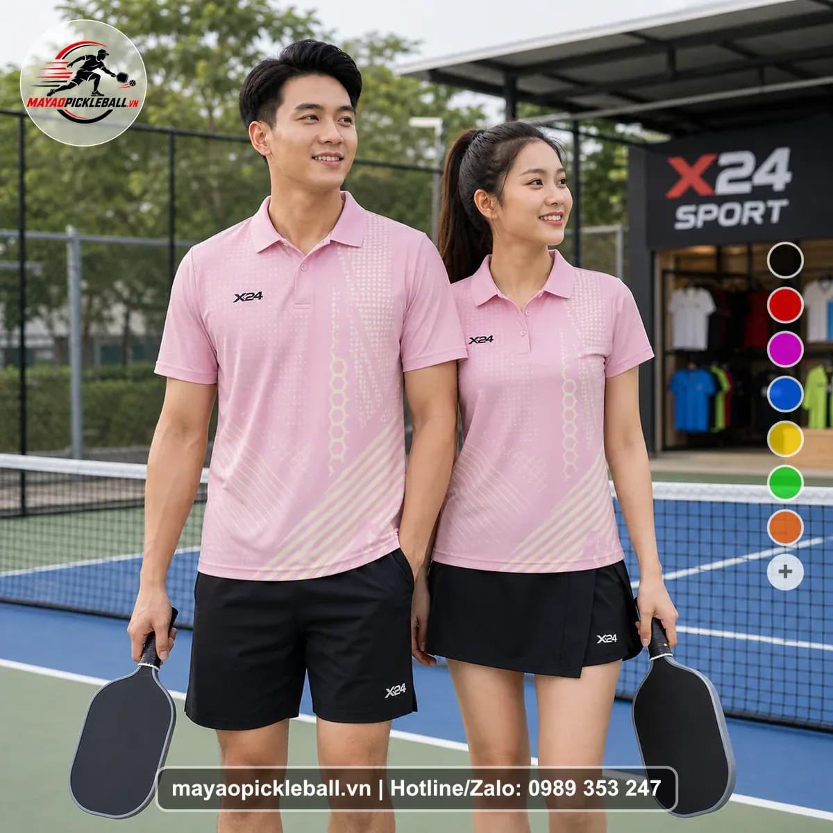 Bộ Quần Áo Pickleball X24-PB-080 Hồng Năng Động