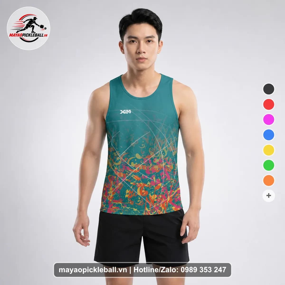 Bộ Quần Áo Pickleball X24-PB-081 Xanh Ngọc Xanh Năng Động