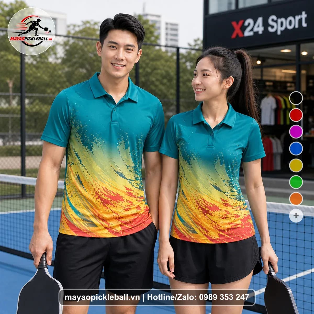 Bộ Quần Áo Pickleball X24-PB-084 Xanh Năng Động