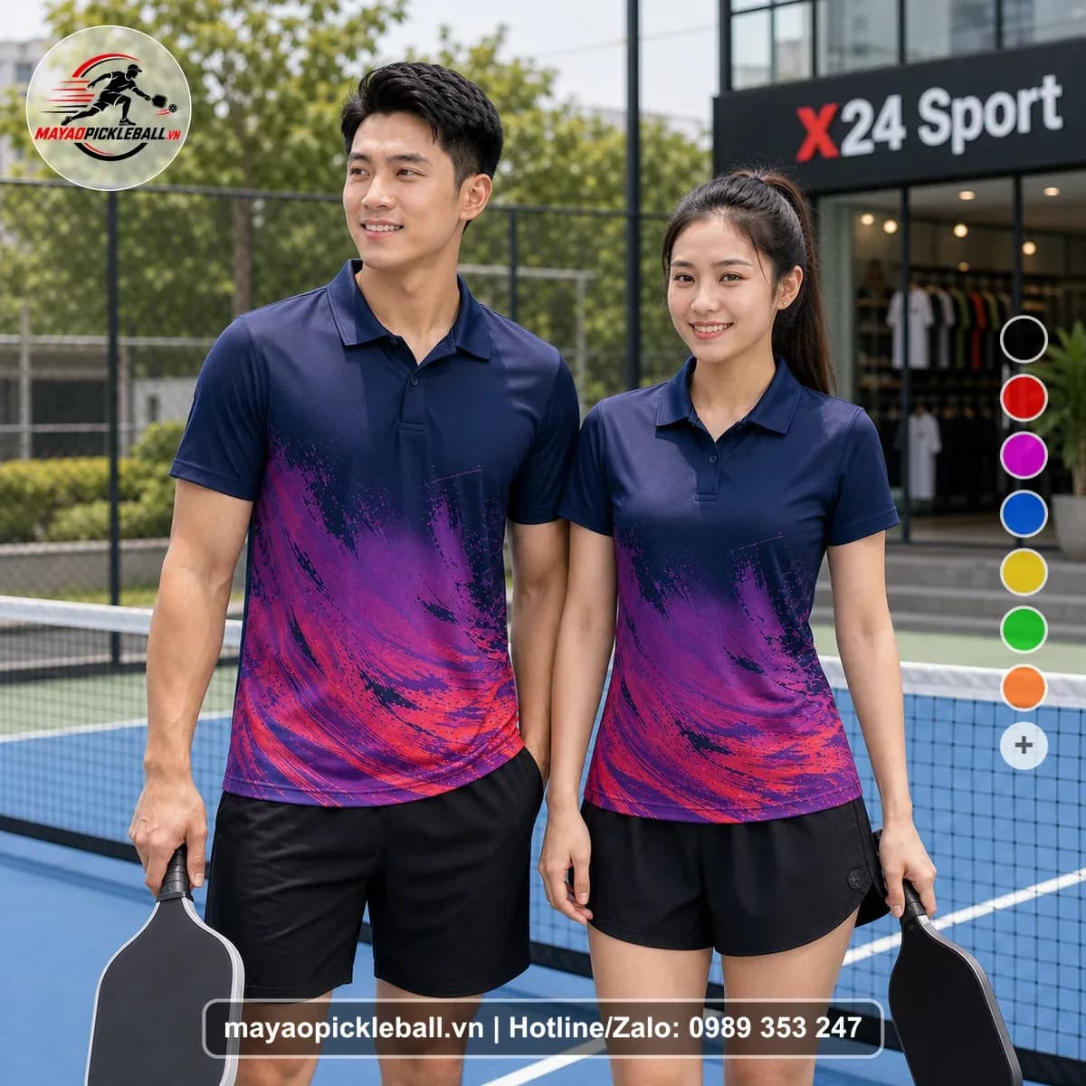 Bộ Quần Áo Pickleball X24-PB-086 Tím Năng Động