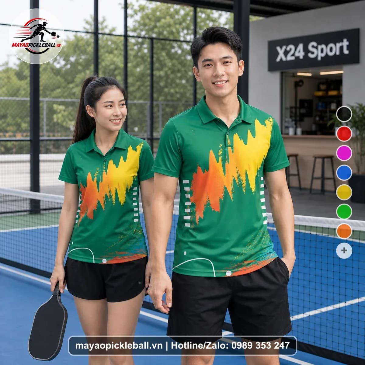 Bộ Quần Áo Pickleball X24-PB-087 Xanh Năng Động