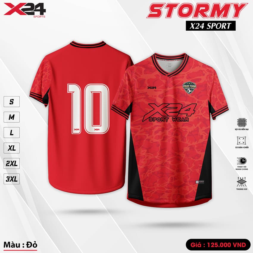 Áo thể thao X24 SPORT Stormy màu đỏ