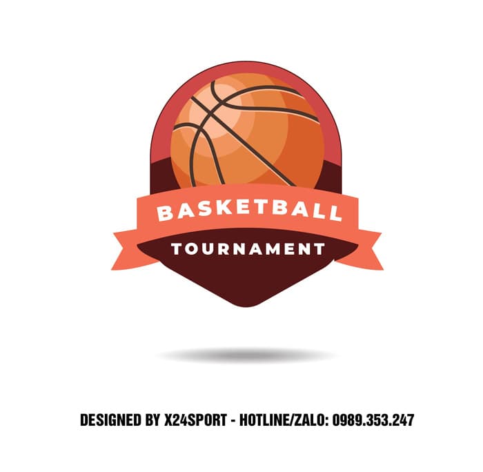 Logo Basketball Tournament Cam Nâu Đỏ – Thiết Kế Năng Động Và Chuyên Nghiệp