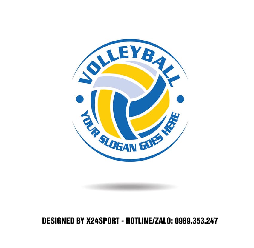 Logo Bóng Chuyền Màu Xanh Dương Vàng – Thiết Kế Thể Thao Năng Động
