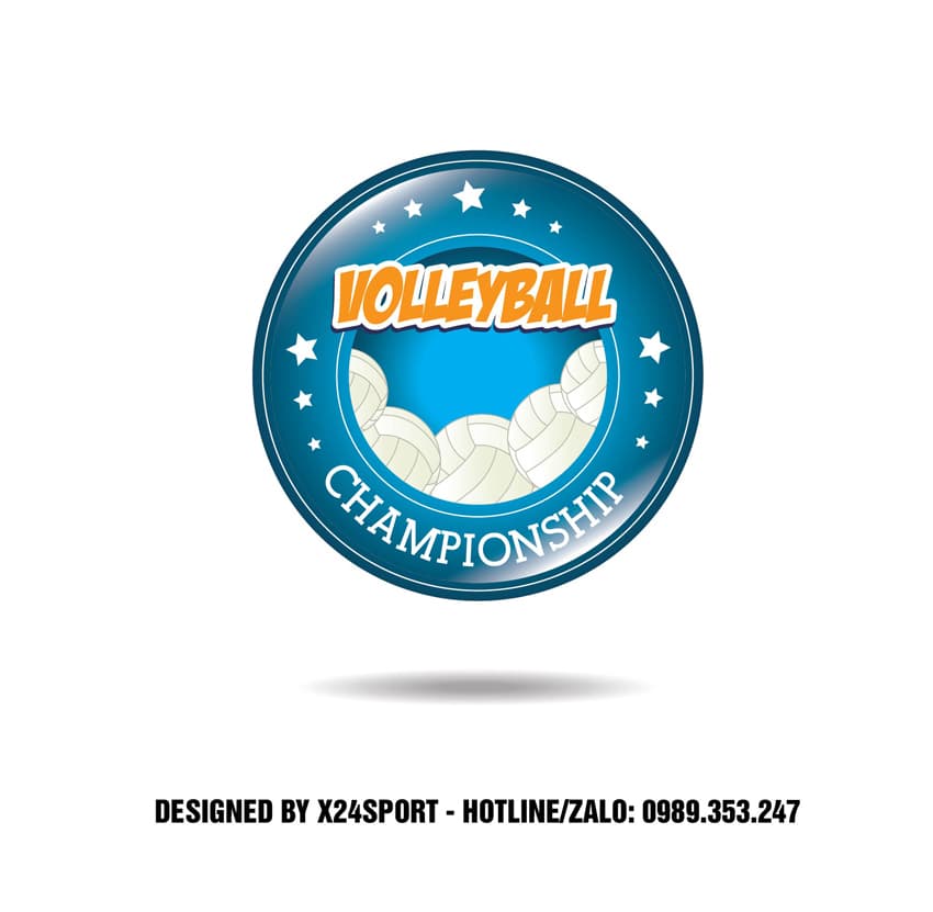 Logo Bóng Chuyền Xanh Dương – Thiết Kế Năng Động Cho Giải Championship