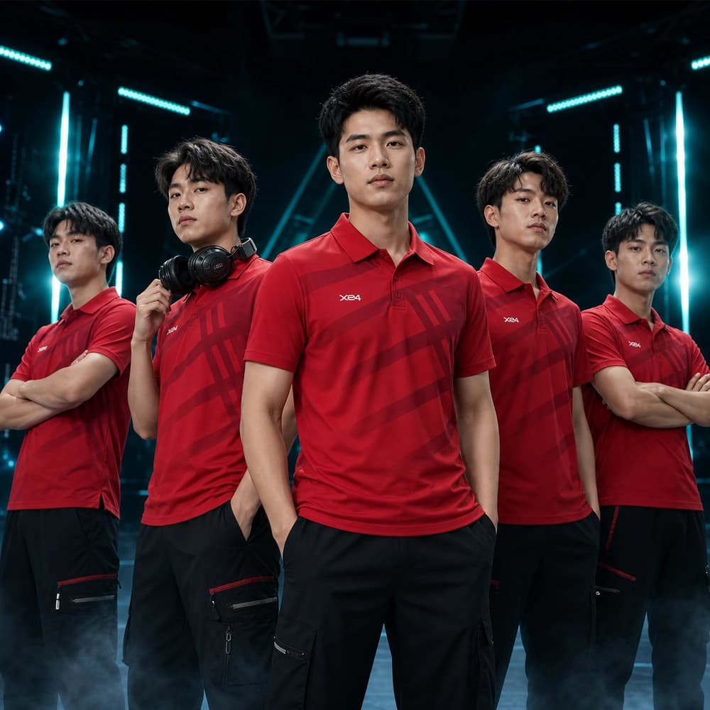 Áo thi đấu gaming X24-GM-527 Đỏ ruby, Đỏ burgundy - đội game thủ mặc áo đồng đội