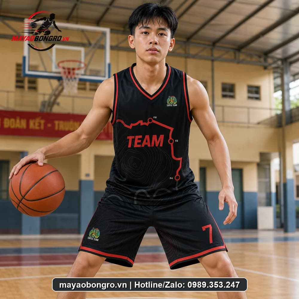 Mẫu bóng rổ Turtle Team Màu cho học sinh trung học phổ thông, người lớn.