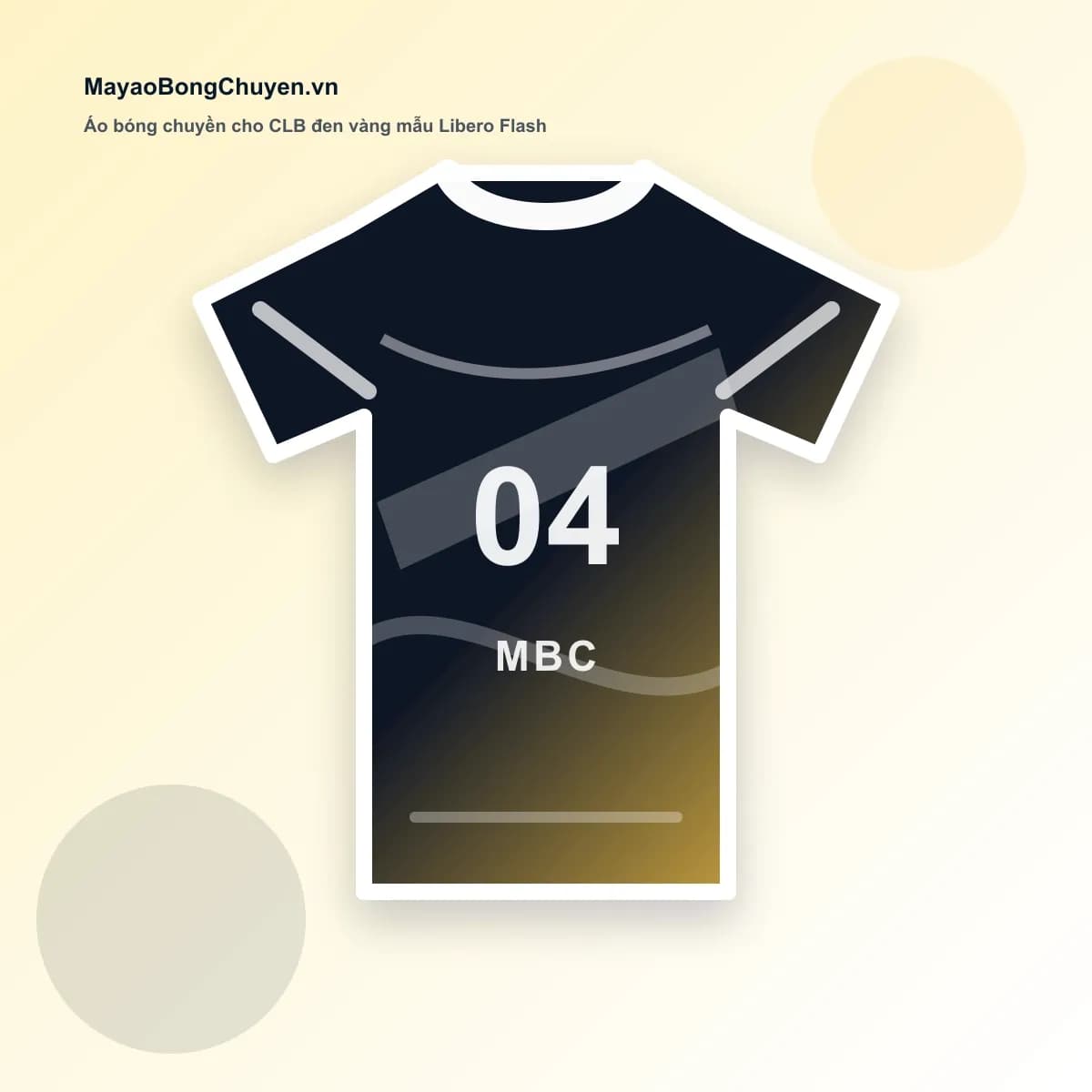 Áo bóng chuyền cho CLB đen vàng mẫu Libero Flash – Mã MBC-SAMPLE-003